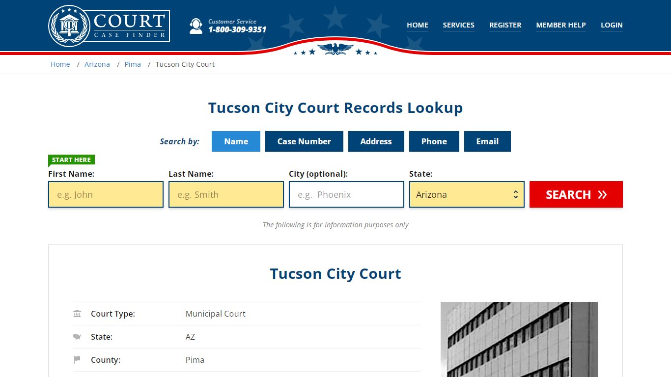 Tucson City Court Records Lookup - CourtCaseFinder.com